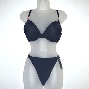 Youmita 40C Black Push Up and XL Seamless Black Hi-Leg Panty NWT